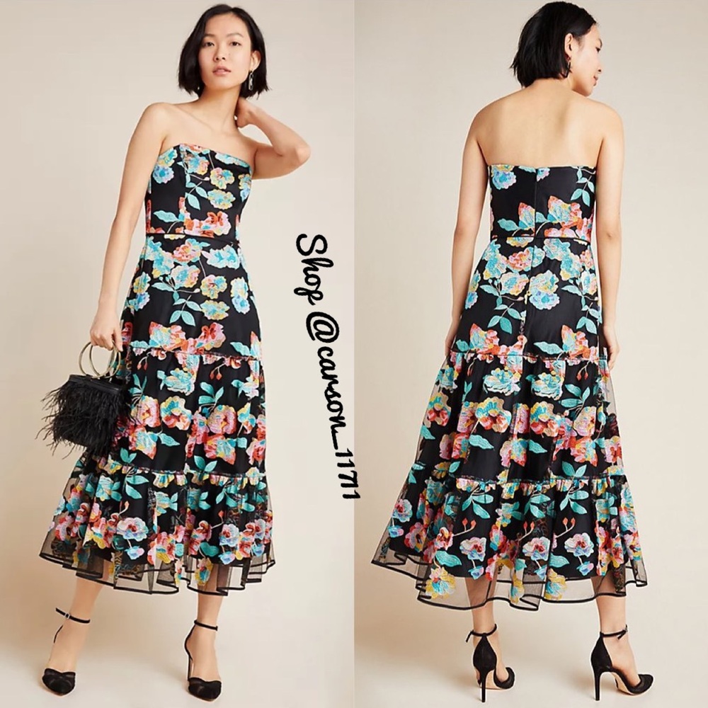 NWT Anthropologie Shoshanna Embroidered Midi Dress 4, 6